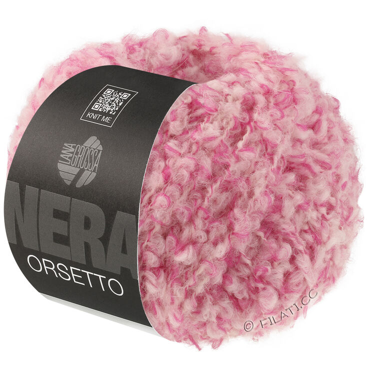 Lana Grossa ORSETTO Moulinè (Nera) | 101-pink/rå hvid