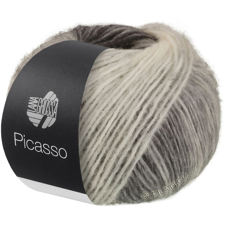 Lana Grossa PICASSO | 14-hvid/lys grå/mellem grå/mørk grå