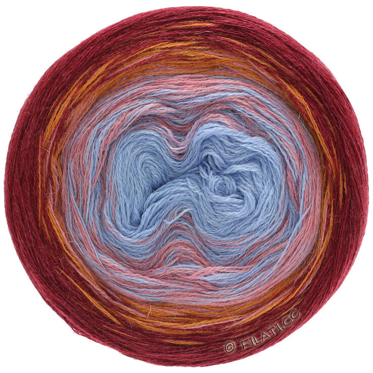 Lana Grossa SHADES OF ALPACA SILK | 301-lys blå/blå/rosa/orange/bordeaux