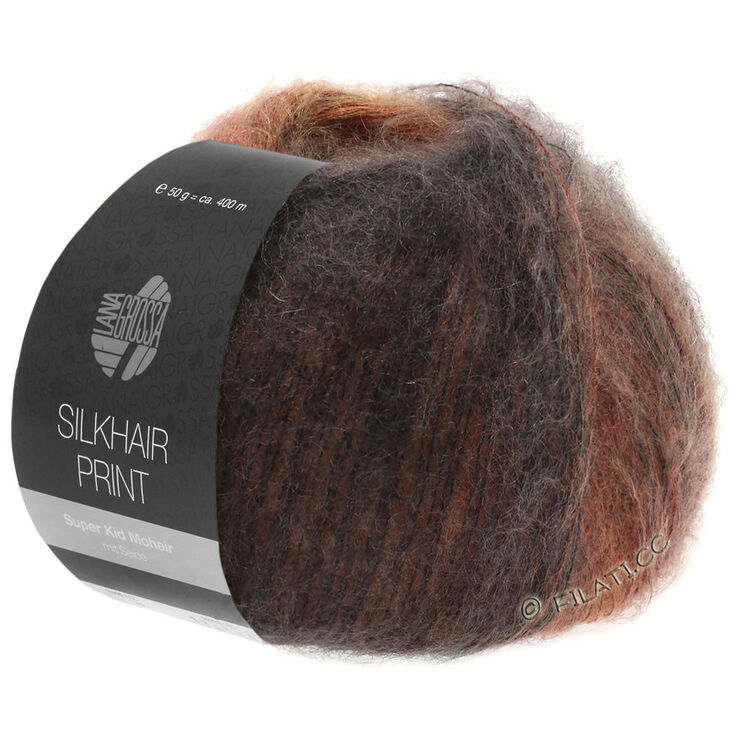 Lana Grossa SILKHAIR Print/Landlust | 351-rødbrun/marone/chokoladebrun/sortbrun