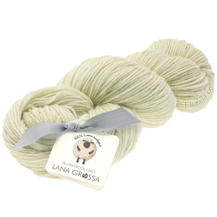 Lana Grossa SLOW WOOL LINO | 01-rå hvid