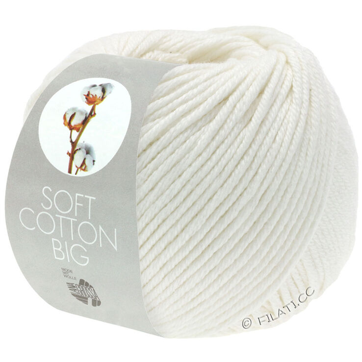 Lana Grossa SOFT COTTON Big | 01-hvid