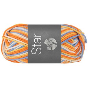 Lana Grossa STAR Print | 359-rå hvid/himmelblå/gul/orange