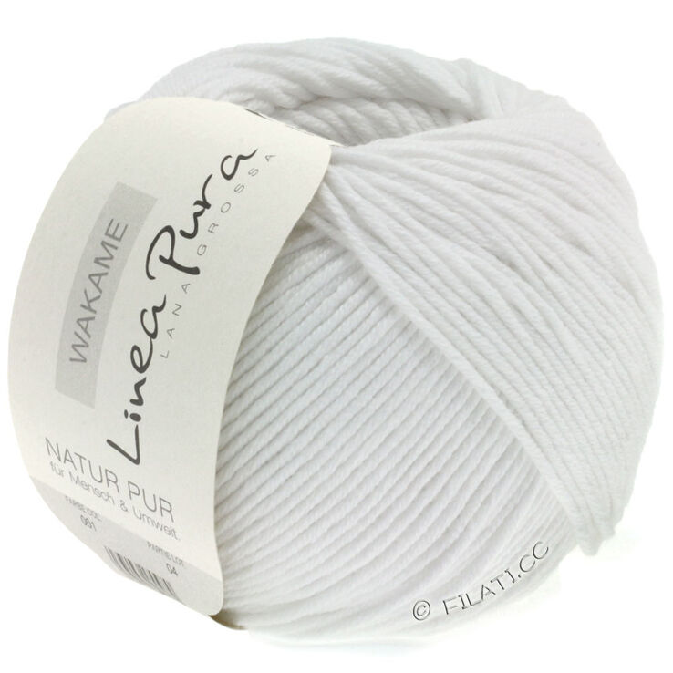 Lana Grossa WAKAME Uni/Print (Linea Pura) | 001-hvid