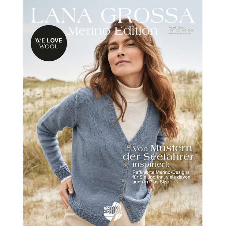 Merino Edition No. 3 - Magasin (DE) + Strikkeopskrifter (DK) fra Lana Grossa