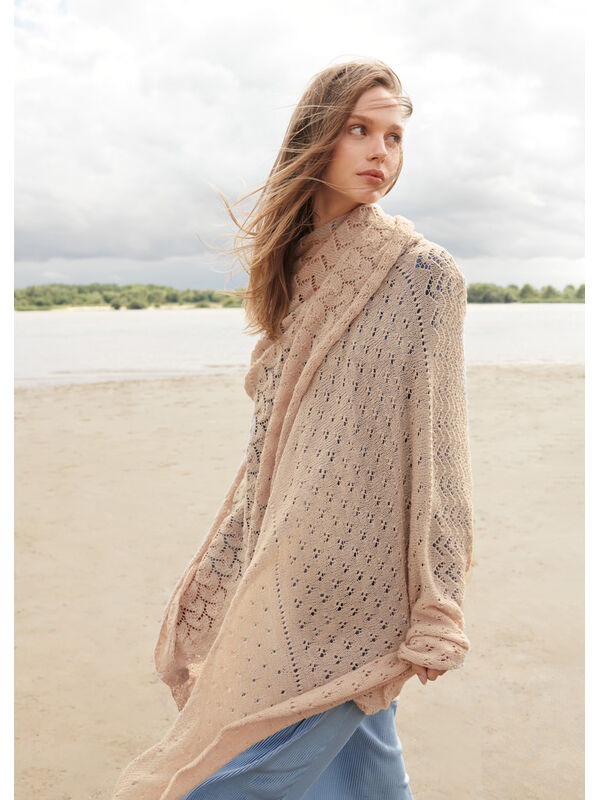 Lana Grossa TREKANTTØRKLÆDE Cool Wool Lace - Strikkeopskrift (NO)