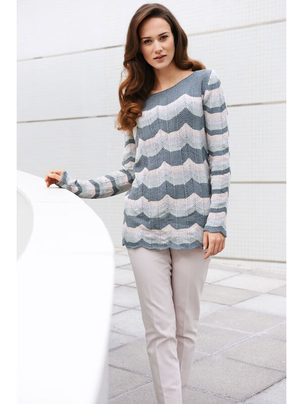Lana Grossa STRIBET SWEATER MED TAKKER Linarte