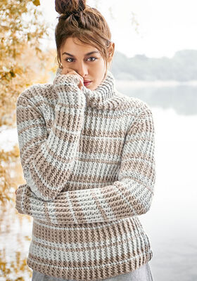 STRIBET SWEATER Alta Moda Cashmere 16 fra Lana Grossa