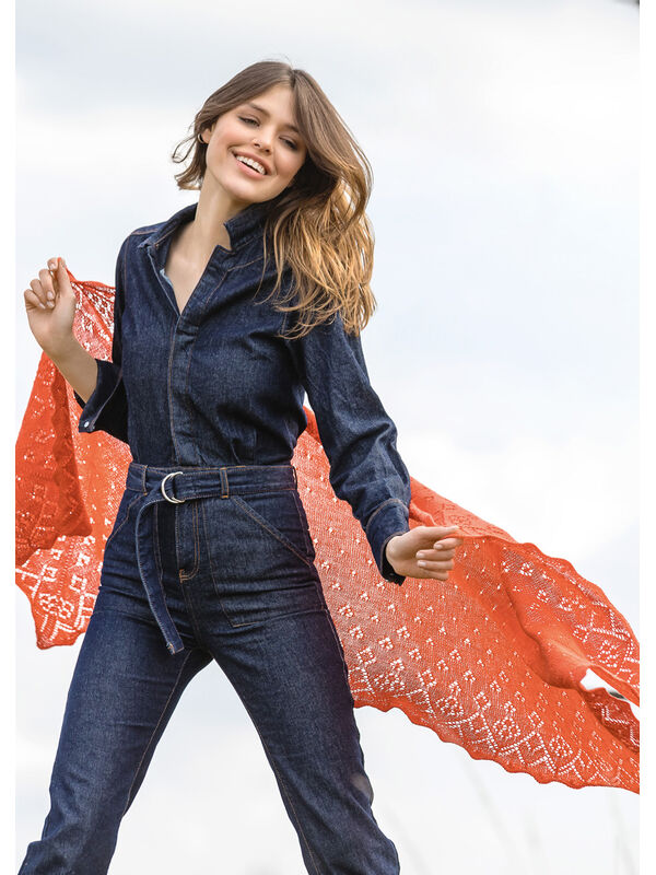 Lana Grossa TØRKLÆDE Cool Wool Lace - Strikkeopskrift (NO)