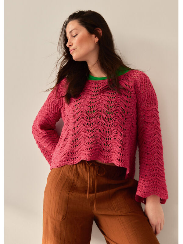 Lana Grossa PULLOVER Linissimo - Hækleopskrift (SE)