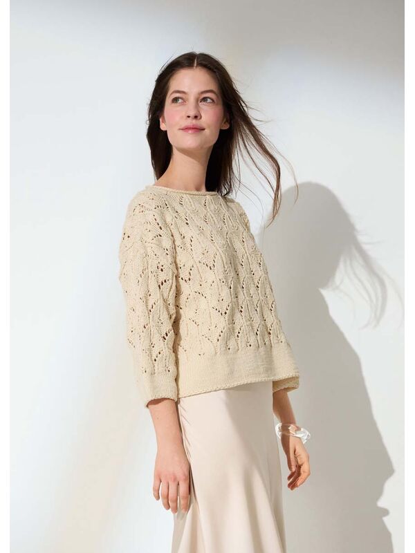 Lana Grossa PULLOVER Cotton Wool - Strikkeopskrift (NO)