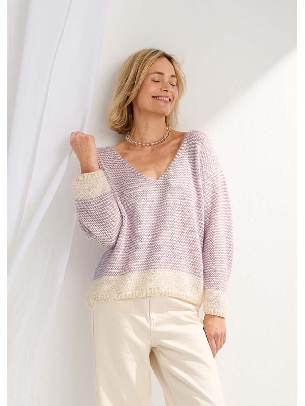 Lana Grossa PULLOVER Promessa & Silkhair - Strikkeopskrift (NO)