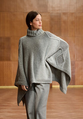 PONCHO Cool Merino Big & Glamour fra Lana Grossa