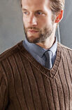 Lana Grossa BRUN SWEATER MED BRED RIB Cool Wool Big Melange