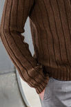 Lana Grossa BRUN SWEATER MED BRED RIB Cool Wool Big Melange