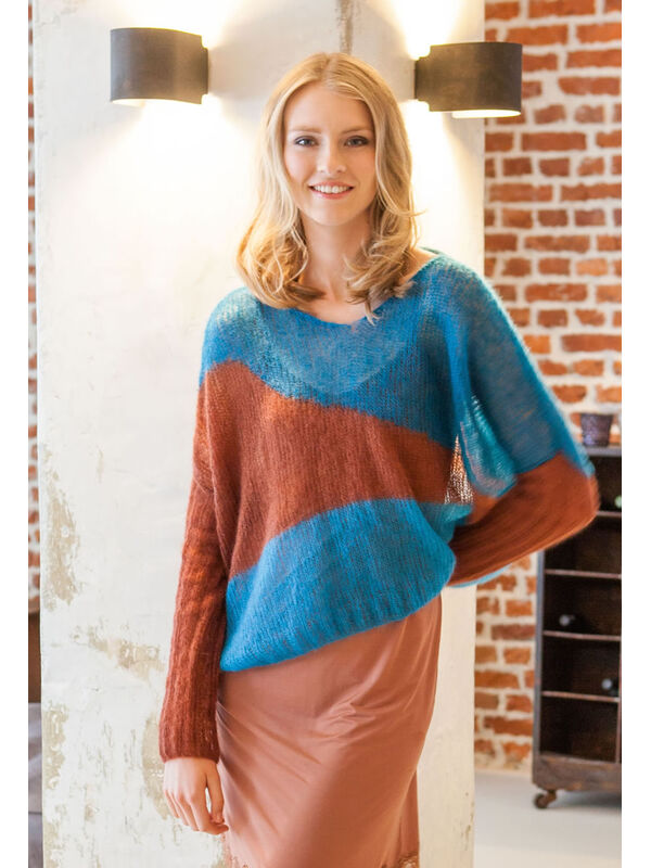 Lana Grossa MOHAIRSWEATER MED FARVEFELTER Silkhair
