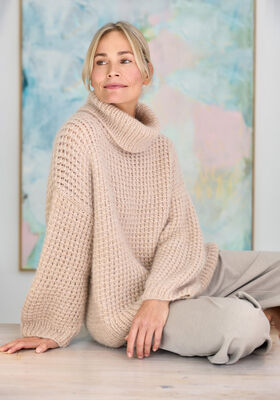 PULLOVER MED RULLEKRAVE Nebbia & Silkhair fra Lana Grossa