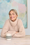 Lana Grossa PULLOVER MED RULLEKRAVE Nebbia & Silkhair
