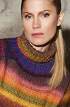 Lana Grossa Kort sweater med sadelskuldre i glat vrang Cinque Multi