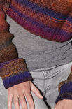 Lana Grossa Kort sweater med sadelskuldre i glat vrang Cinque Multi