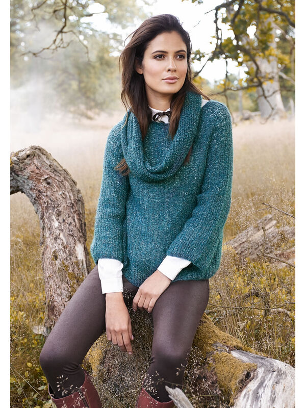 Lana Grossa Raglansweater i halvpatent med rundt bærestykke Garzato Nuovo
