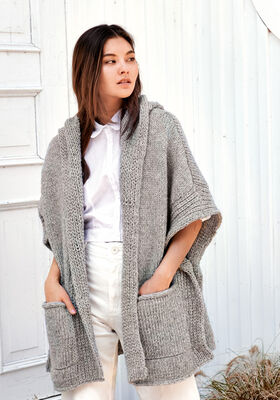 HÆTTEPONCHO Lala Berlin Lovely Cotton fra Lana Grossa