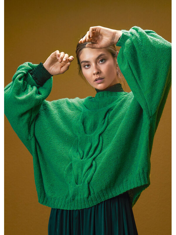 Lana Grossa PULLOVER MED FLETTEMØNSTER Ecopuno - Strikkeopskrift (NO)