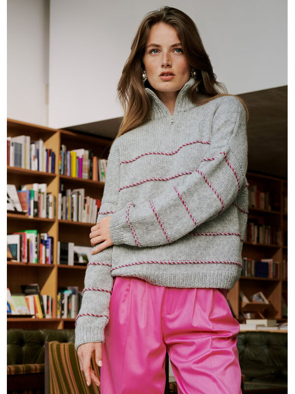 Lana Grossa PULLOVER Cool Merino & Brigitte No. 2 - Strikkeopskrift (SE)