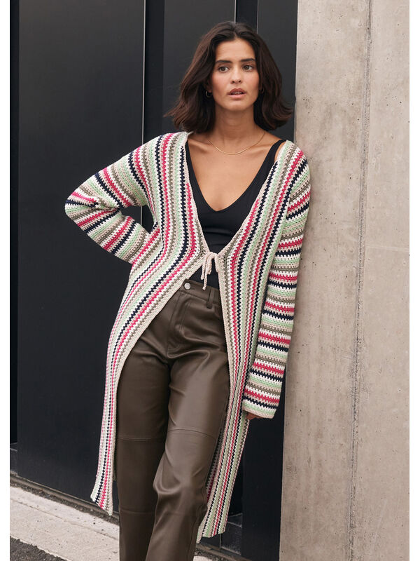 Lana Grossa HÆKLETLANG CARDIGAN Elastico - Hækleopskrift (SE)