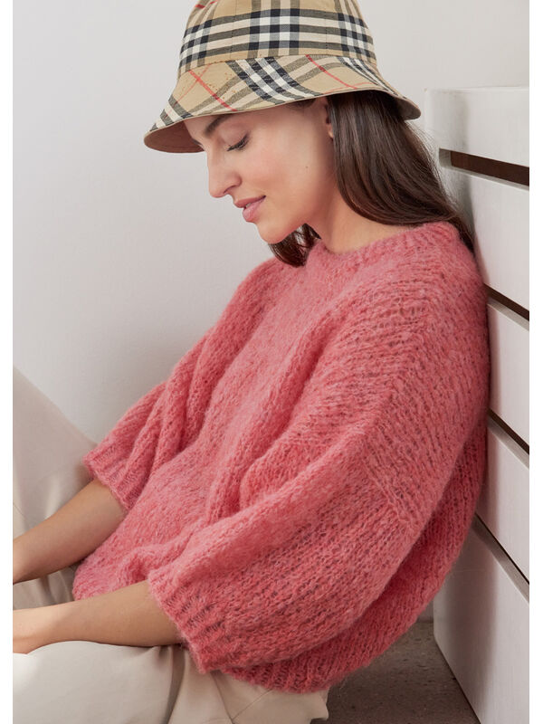 Lana Grossa PULLOVER Natural Alpaca Lungo - Strikkeopskrift (SE)