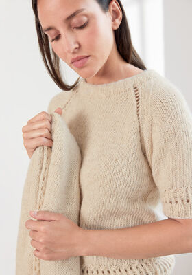 PULLOVER Natural Alpaca Pelo - Strikkeopskrift (SE) fra Lana Grossa
