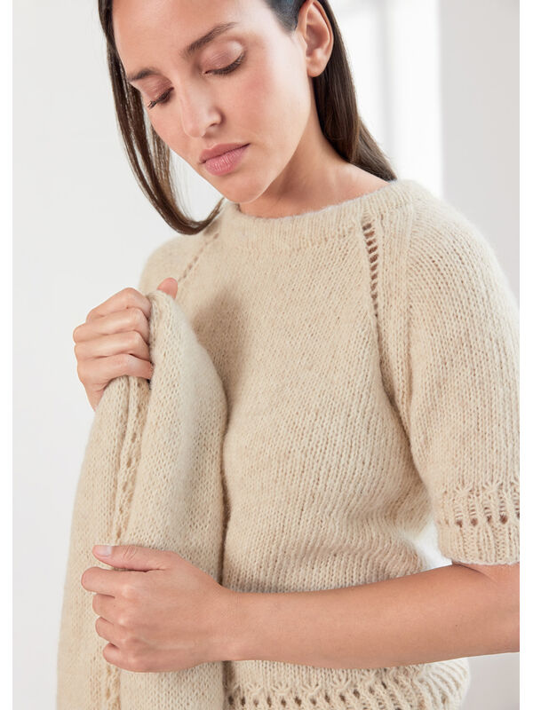 Lana Grossa PULLOVER Natural Alpaca Pelo - Strikkeopskrift (SE)