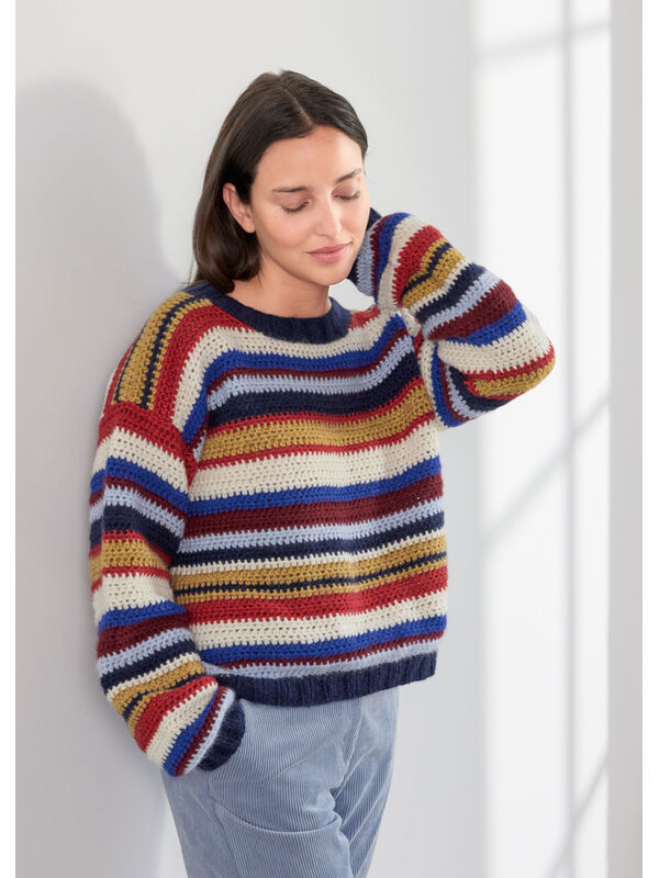 Lana Grossa PULLOVER Brigitte No. 2 - Strikkeopskrift (SE)