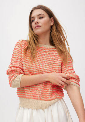 TOPDOWN PULLOVER Promessa & Landlust Sommerseide - Strikkeopskrift (SE) fra Lana Grossa