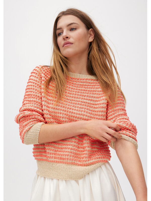 Lana Grossa TOPDOWN PULLOVER Promessa & Landlust Sommerseide - Strikkeopskrift (SE)