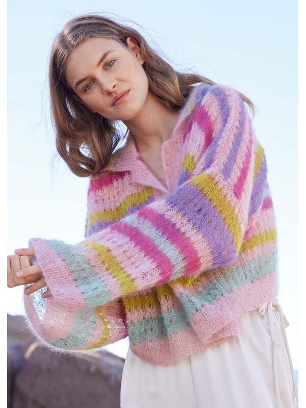 Lana Grossa PULLOVER Natural Superkid Tweed - Strikkeopskrift (NO)