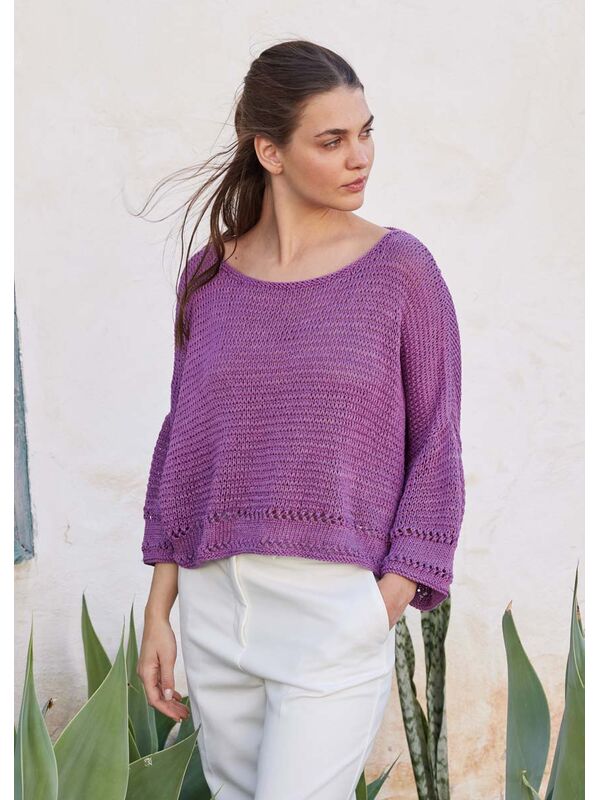 Lana Grossa PULLOVER Cotton Silk - Strikkeopskrift (NO)