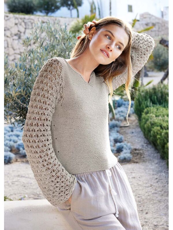 Lana Grossa PULLOVER Cotton Silk - Strikkeopskrift (NO)