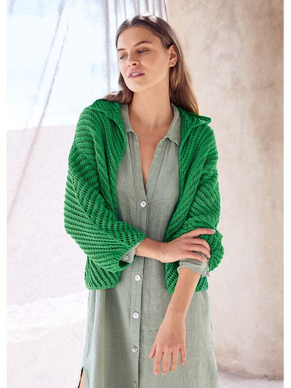 Lana Grossa JAKKE Cotton Wool - Strikkeopskrift (NO)