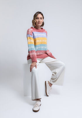 PULLOVER MED MØNSTERSTRIBER Natural Alpaca Pelo fra FILATI Studio