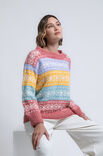 FILATI Studio PULLOVER MED MØNSTERSTRIBER Natural Alpaca Pelo