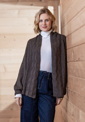 TOP DOWN CARDIGAN Natural Lama Fine fra FILATI Studio