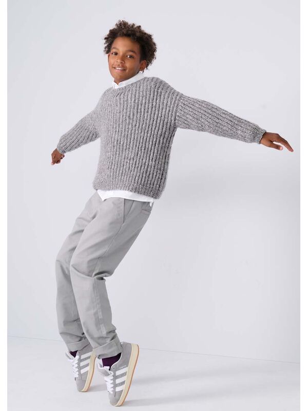 Lana Grossa PATENT-PULLOVER Lucida - Strikkeopskrift (SE)