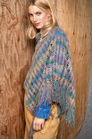 Lana Grossa HÆKLET PONCHO MED FRYNSER Cashmere 16 Fine Degradé