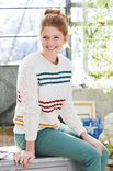 Lana Grossa PULLOVER MED FLETNINGER OG STRIBER Landlust Sommerseide - Strikkeopskrift (NO)
