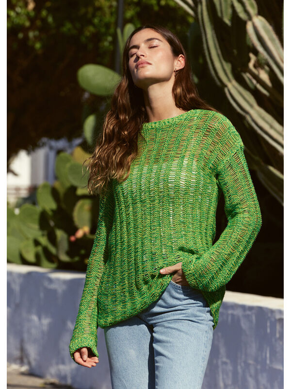 Lana Grossa PULLOVER Linissimo & Solo Lino - Strikkeopskrift (SE)