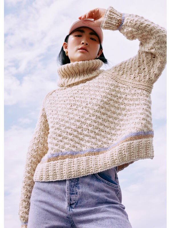 Lana Grossa PULLOVER Lovely Cotton (lala Berlin) & Brillino - Strikkeopskrift (SE)