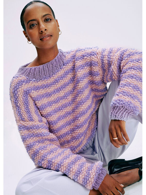 Lana Grossa PULLOVER Lala Berlin Flamy & Lala Berlin Lovely Cotton - Strikkeopskrift (SE)