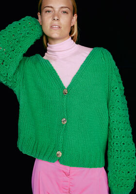 RAGLANCARDIGAN Merino Cardato - Strikkeopskrift (SE) fra Lana Grossa