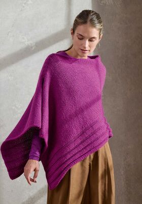 PONCHO Cool Merino Big - Strikkeopskrift (SE) fra Lana Grossa